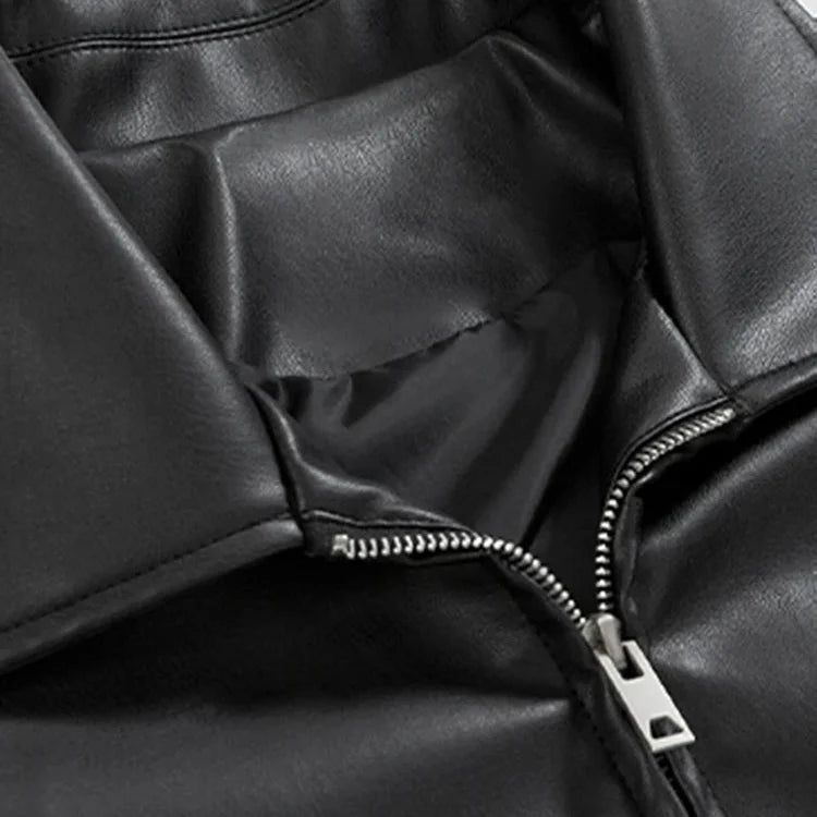 Men’s Leather Jacket – Luxury Faux Leather Bomber Jacket for Spring and Autumn - Saint Drako