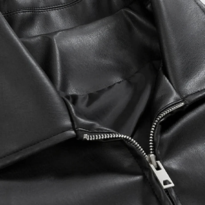 Men’s Leather Jacket – Luxury Faux Leather Bomber Jacket for Spring and Autumn - Saint Drako