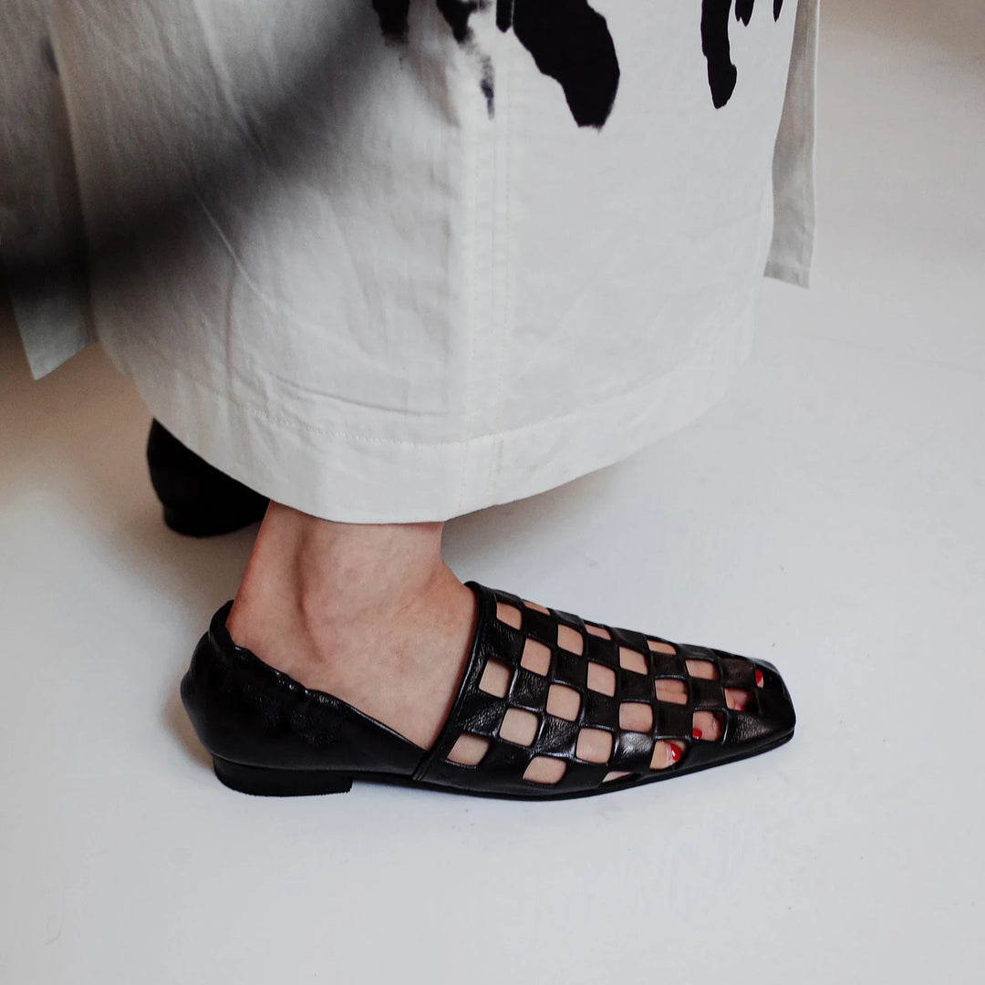Ravello Checkered Leather Mules