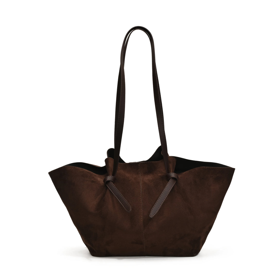 Faux Suede Shoulder Bags –  Vintage Black Tote Bag for Women - Saint Drako