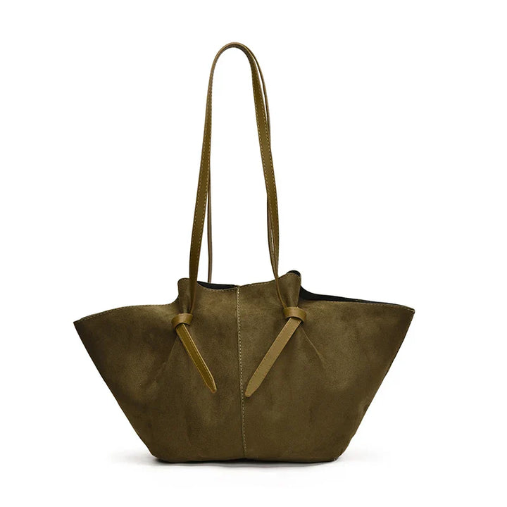 Faux Suede Shoulder Bags –  Vintage Black Tote Bag for Women - Saint Drako