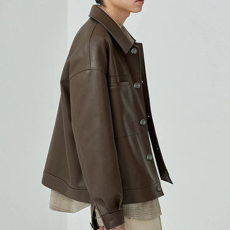 Men’s Faux Leather Jacket – Mauroicardi Oversized Bomber Jacket - Saint Drako