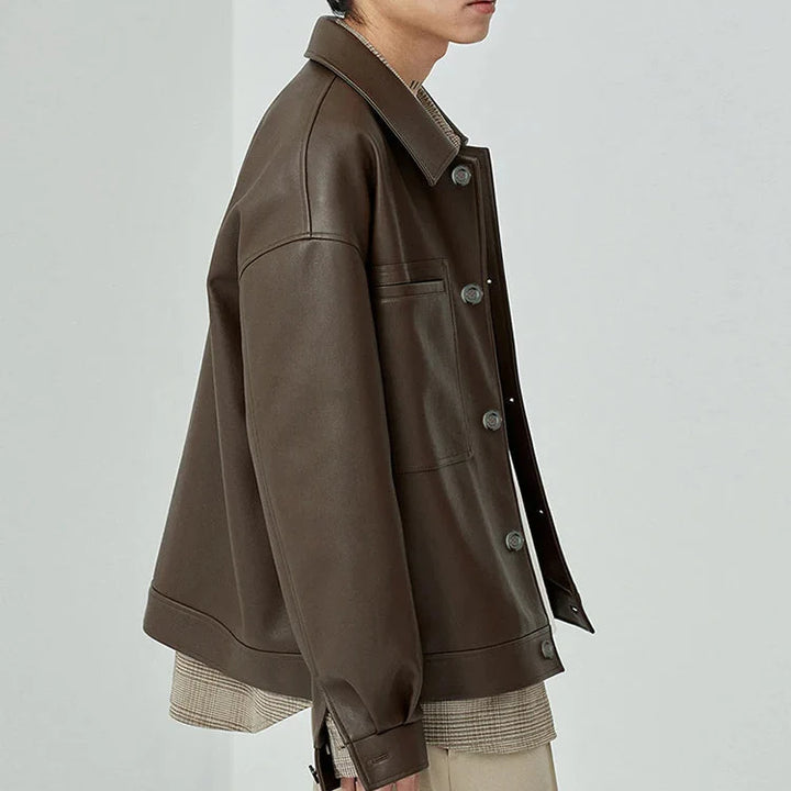 Men’s Faux Leather Jacket – Mauroicardi Oversized Bomber Jacket - Saint Drako