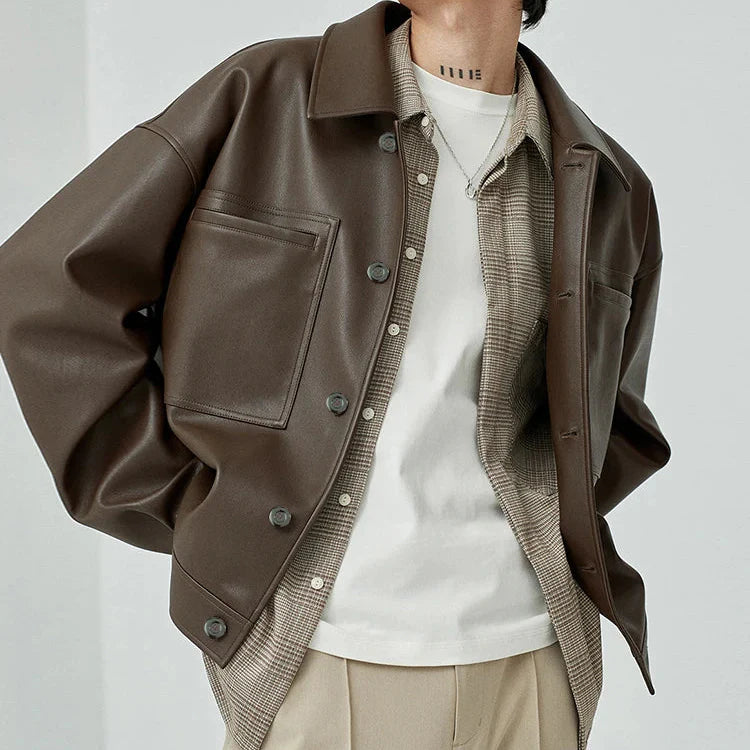 Men’s Faux Leather Jacket – Mauroicardi Oversized Bomber Jacket - Saint Drako