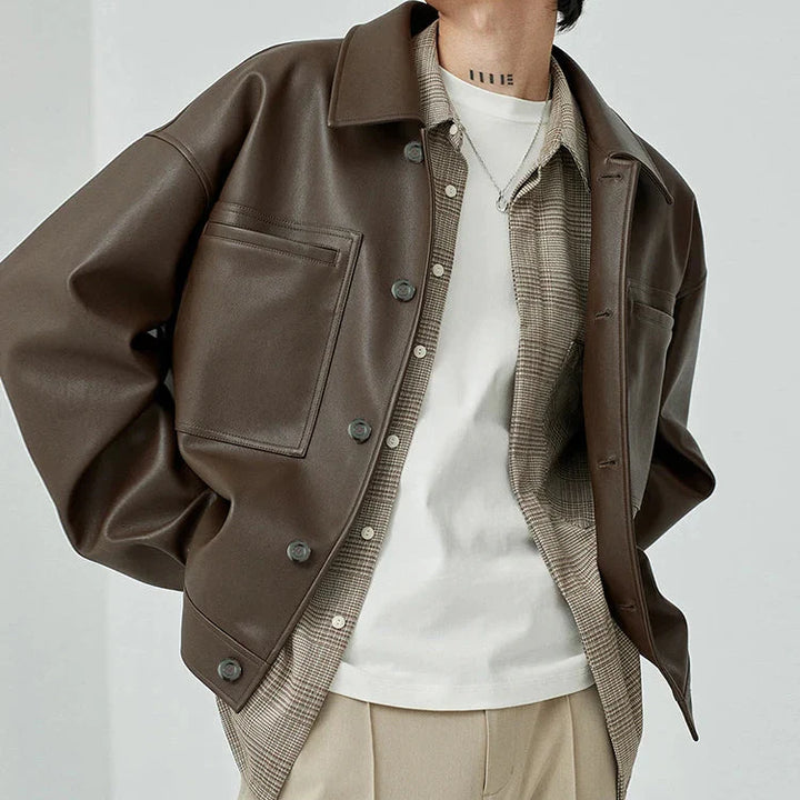 Men’s Faux Leather Jacket – Mauroicardi Oversized Bomber Jacket - Saint Drako