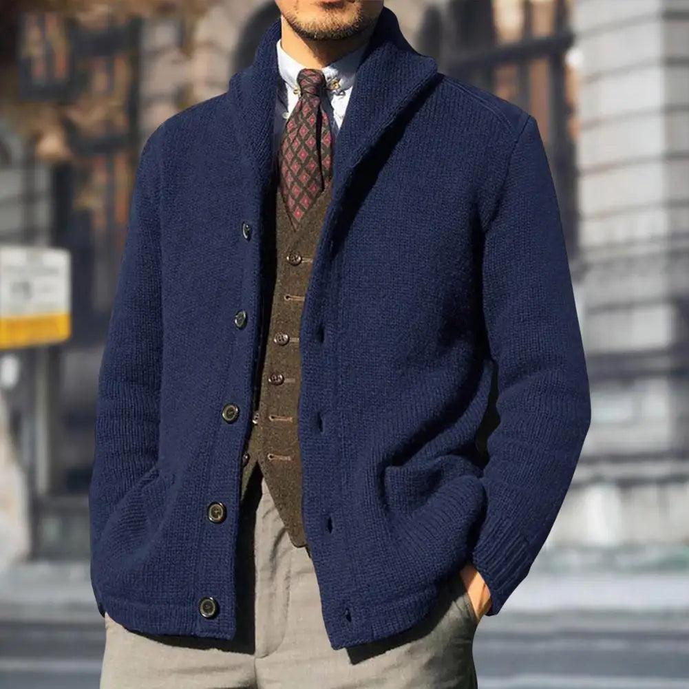 Cable Knit Cardigan Men – Classic Knit Cardigan Mens Pattern in Old Money Style - Saint Drako