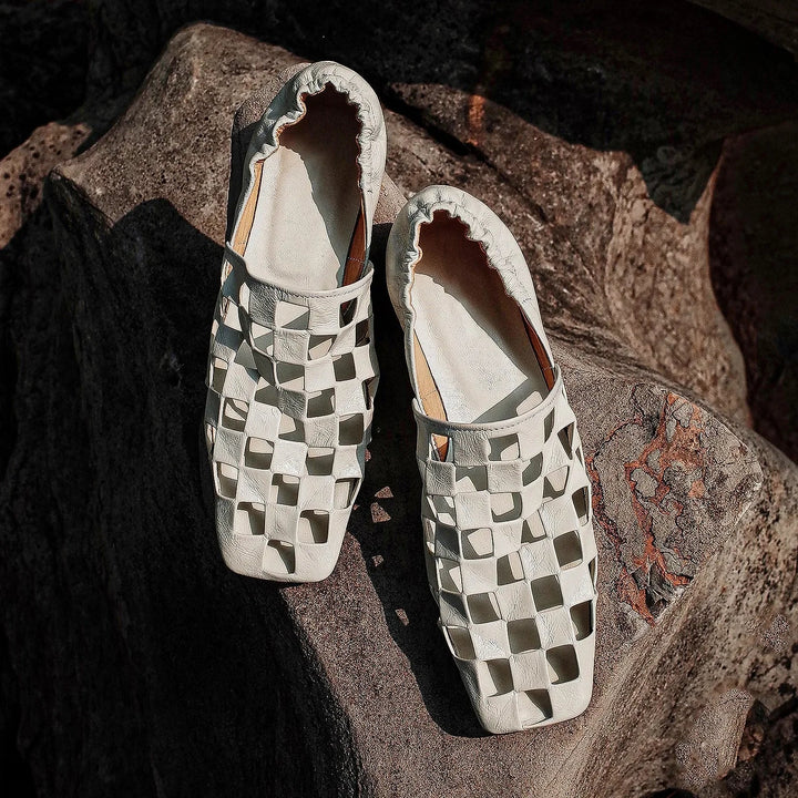 Ravello Checkered Leather Mules