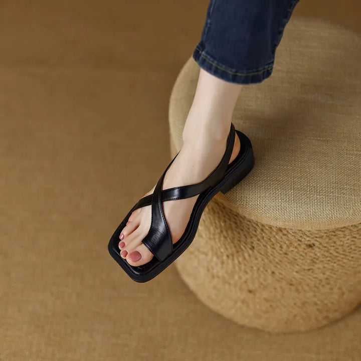 Ravello Leather Cross Sandals