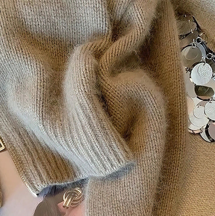 Cable Knit Cardigan – Knit Cardigan Woman Vintage Zipper Style in Old Money Fashion - Saint Drako