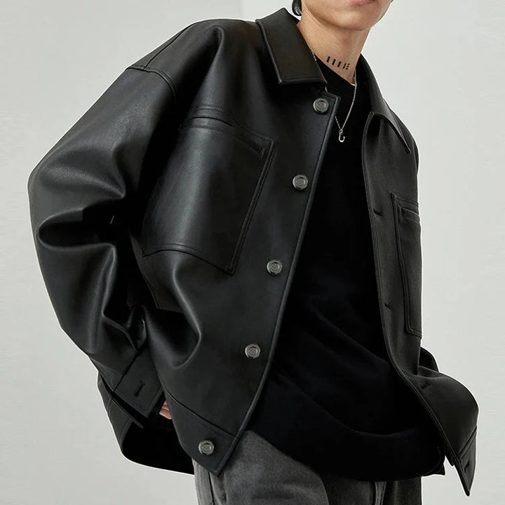 Men’s Faux Leather Jacket – Mauroicardi Oversized Bomber Jacket - Saint Drako