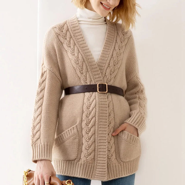 Corinne Cashmere Knit Cardigan