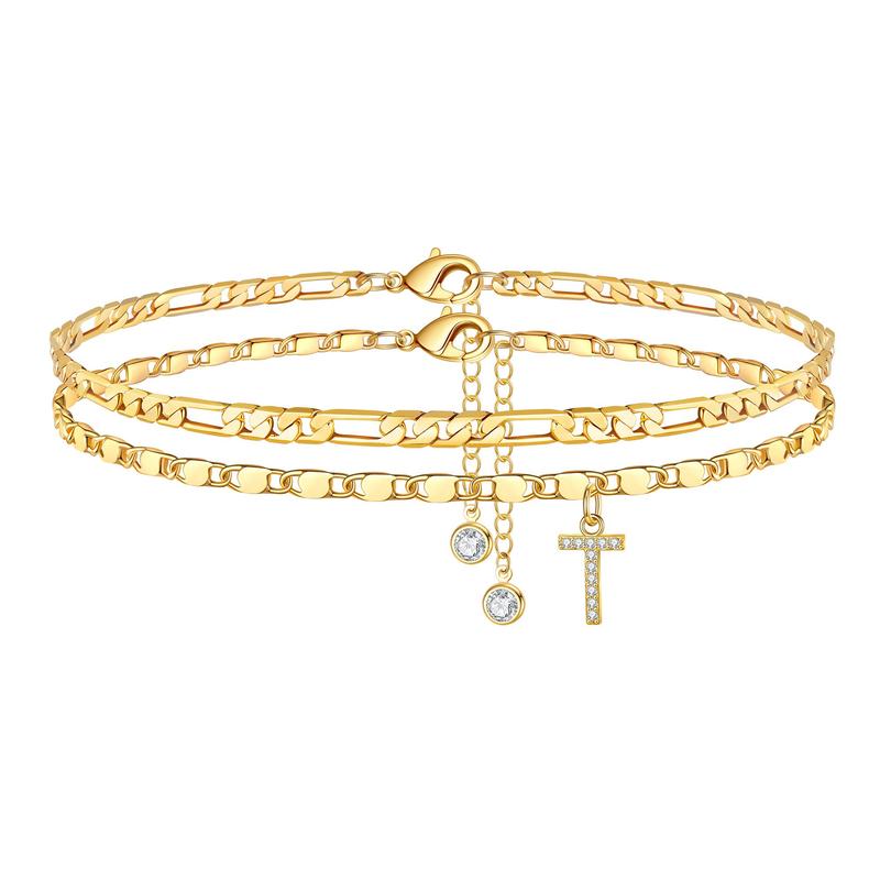 Siena Gold Initial Anklet - Saint Drako