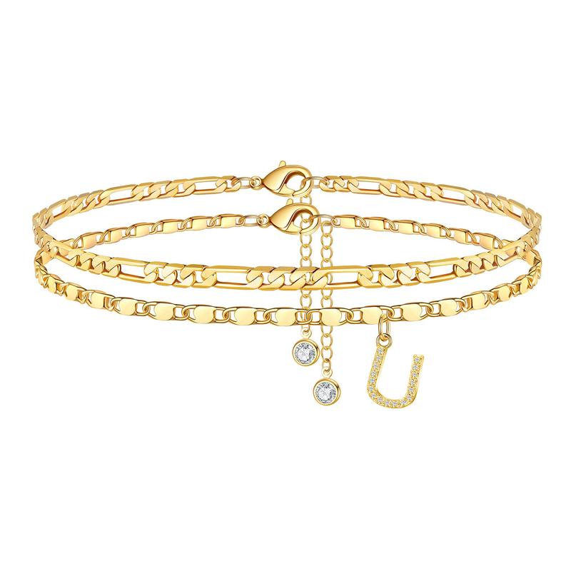 Siena Gold Initial Anklet - Saint Drako