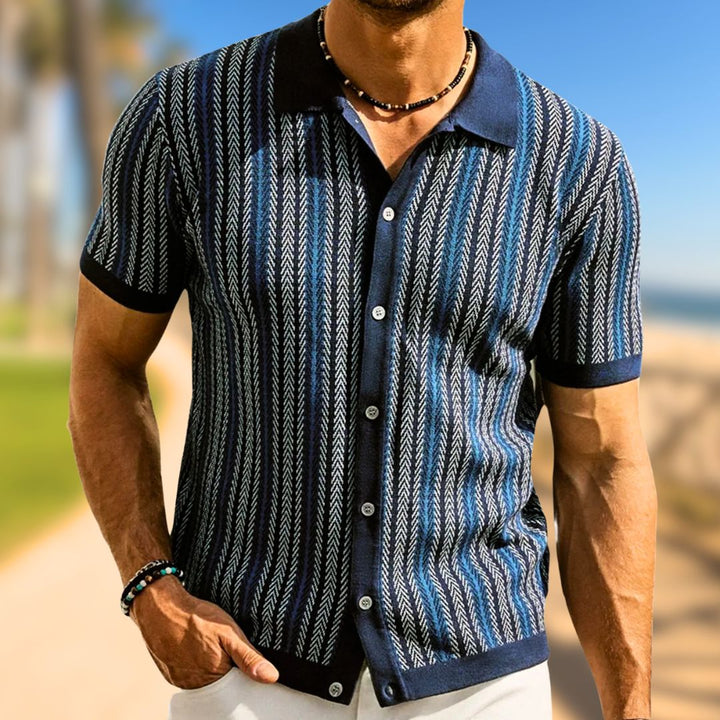 Chevron Button-Through Polo - Saint Drako