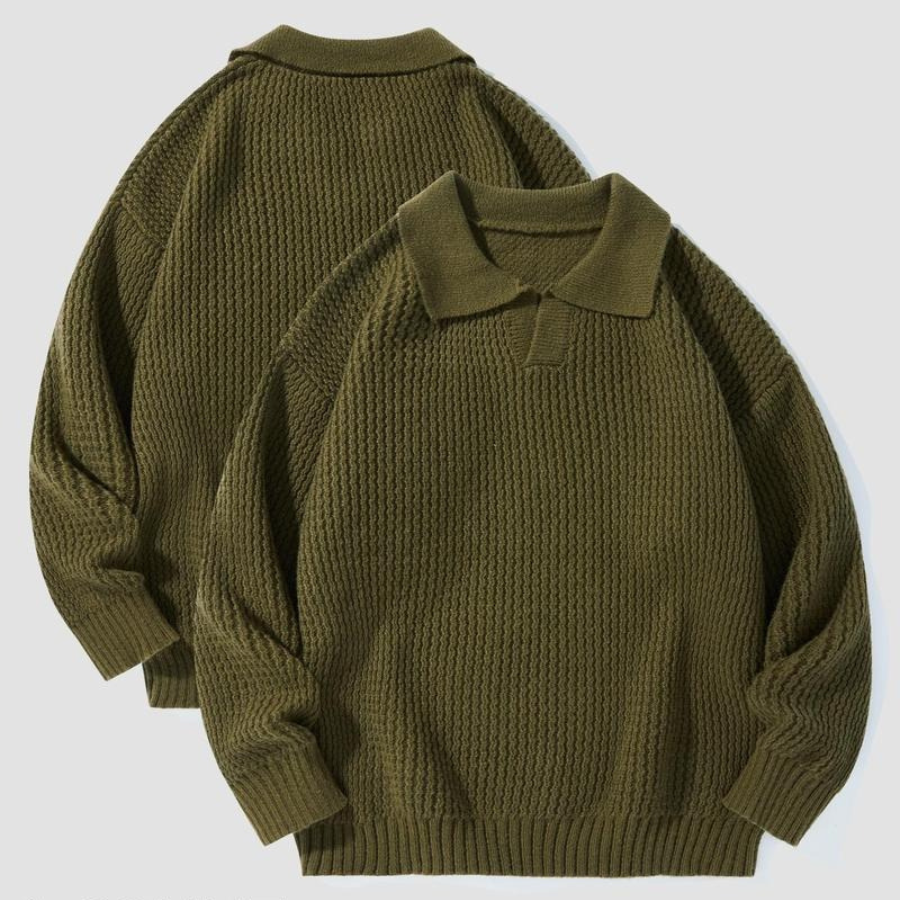 Murcia Waffle Knit Collared Shirt - Saint Drako