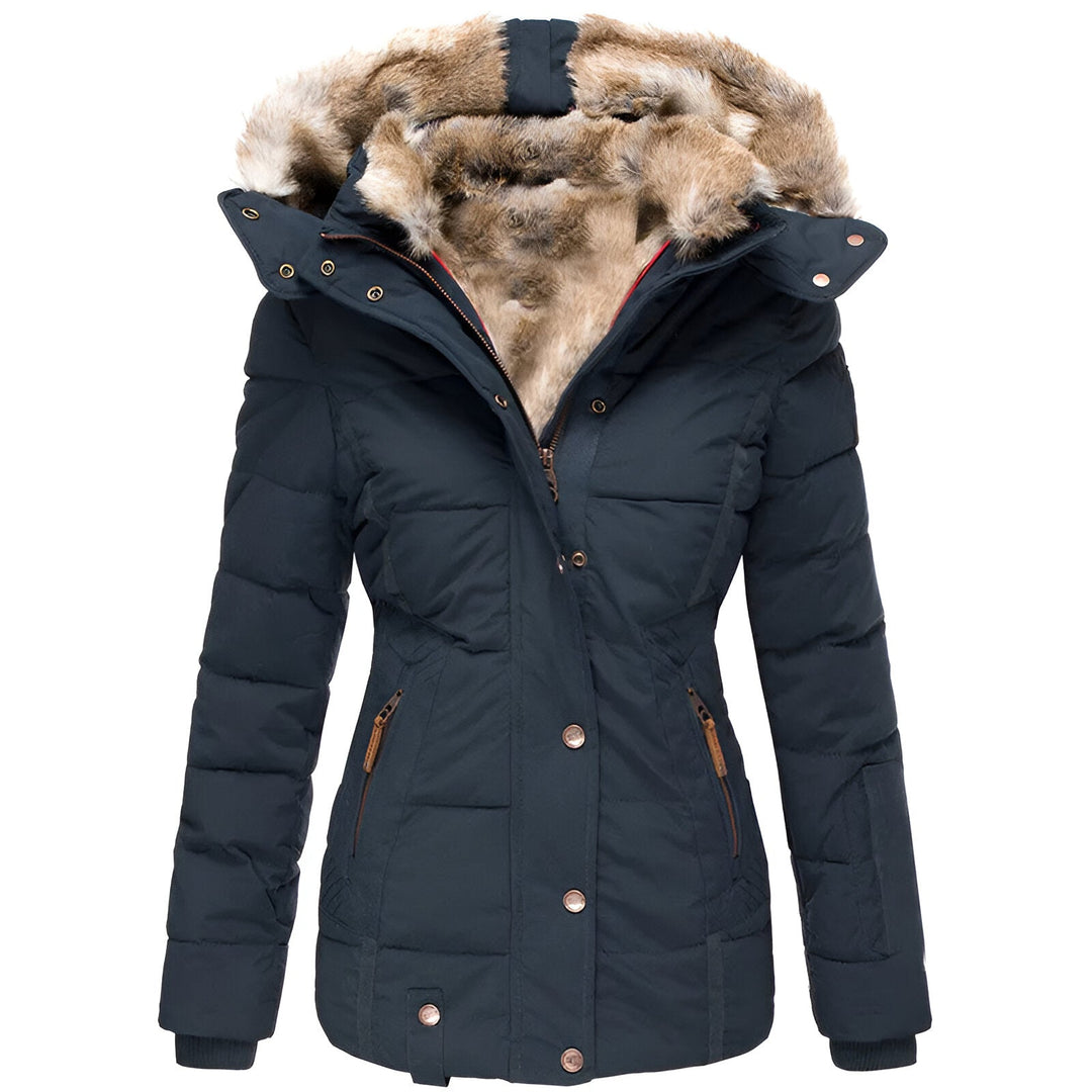 Valenza Quilted Fur-Trim Hooded Puffer Jacket