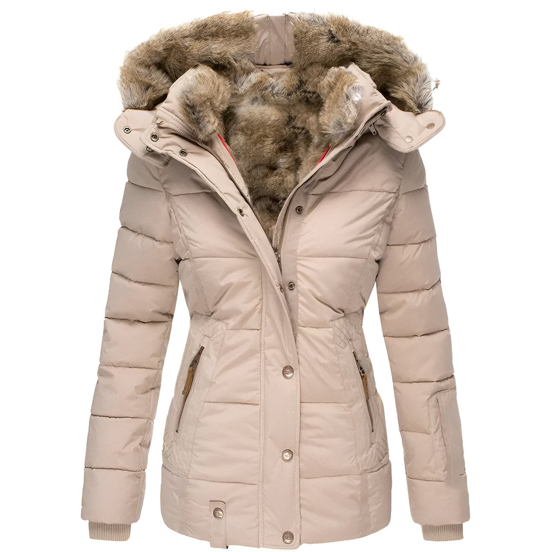 Valenza Quilted Fur-Trim Hooded Puffer Jacket