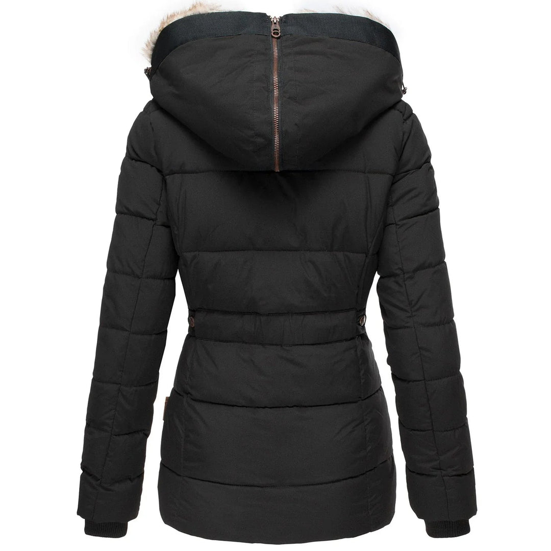 Valenza Quilted Fur-Trim Hooded Puffer Jacket