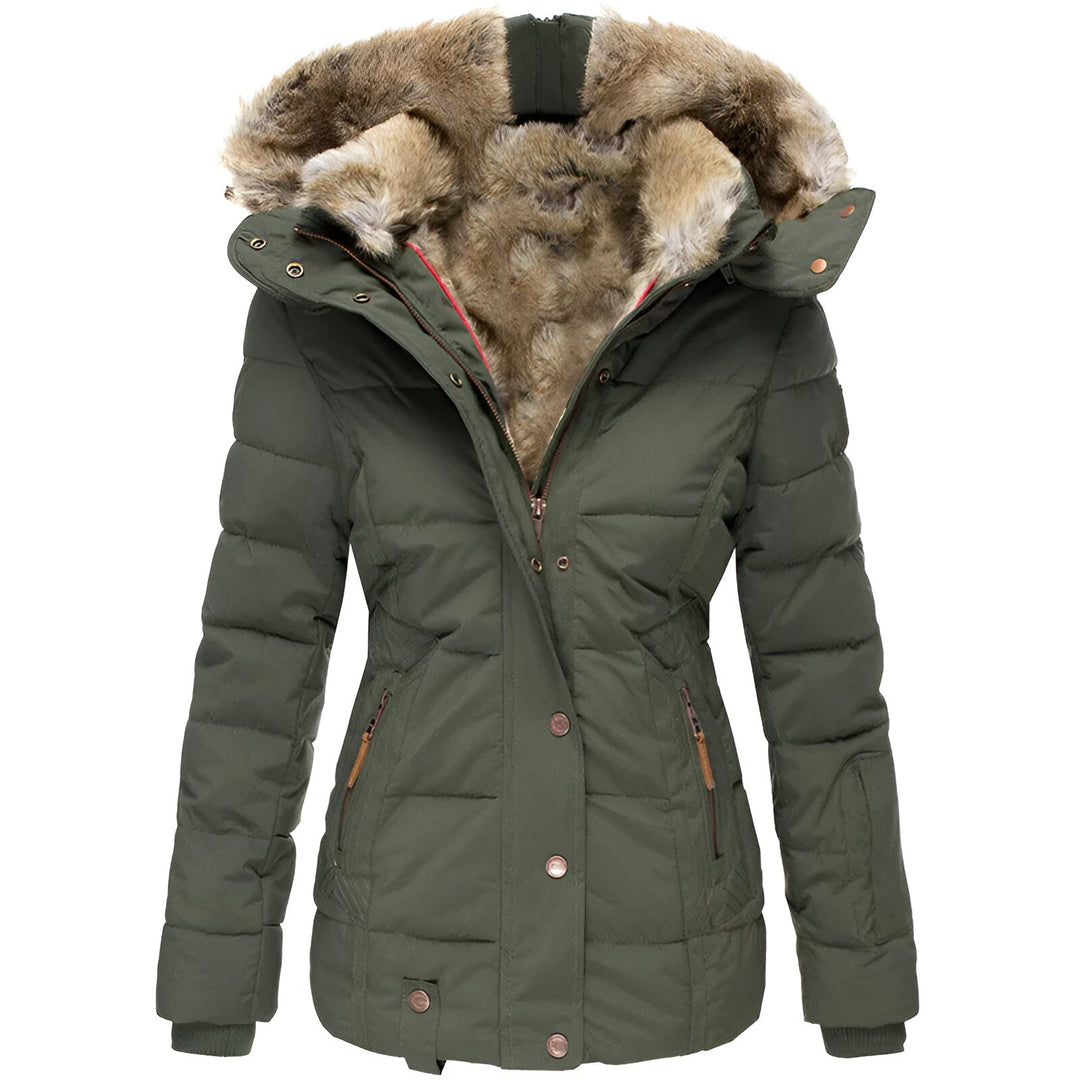 Valenza Quilted Fur-Trim Hooded Puffer Jacket