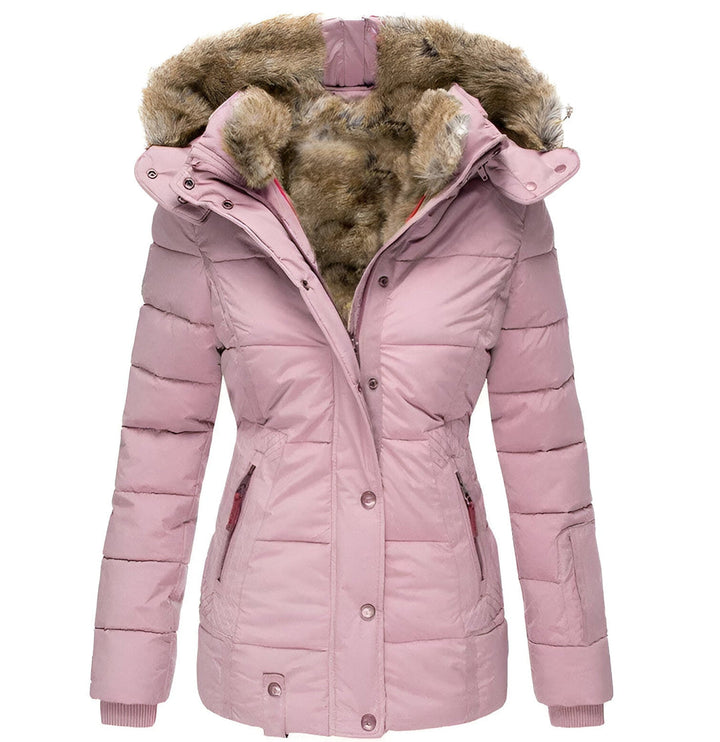 Valenza Quilted Fur-Trim Hooded Puffer Jacket