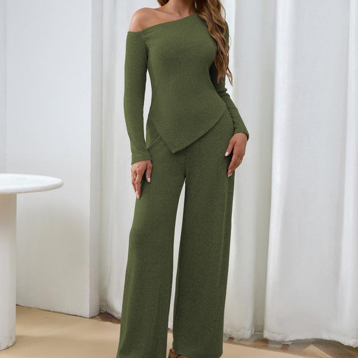 Calabria Ribbed One-Shoulder Set