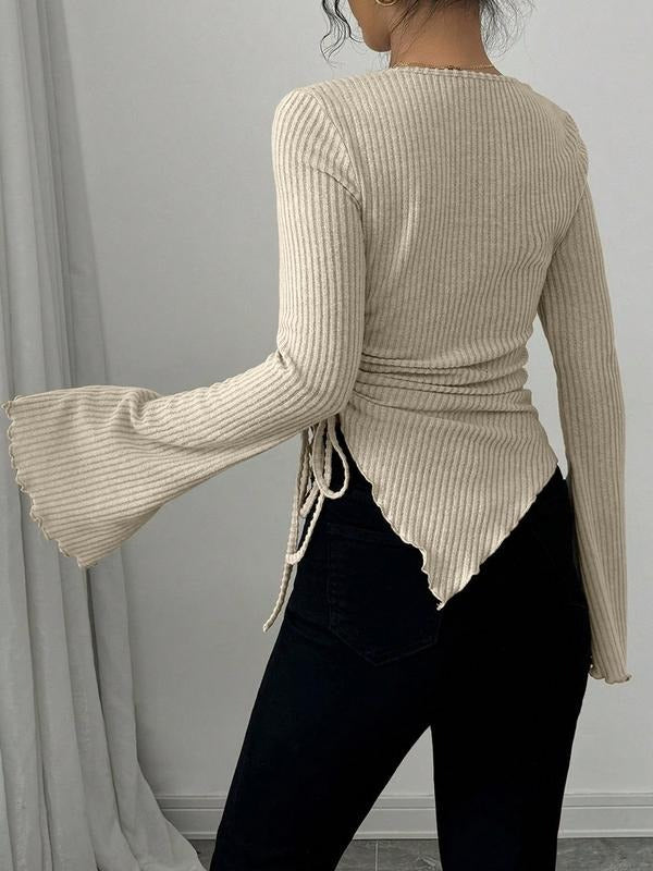Bellagio Wrap Rib Knit Top