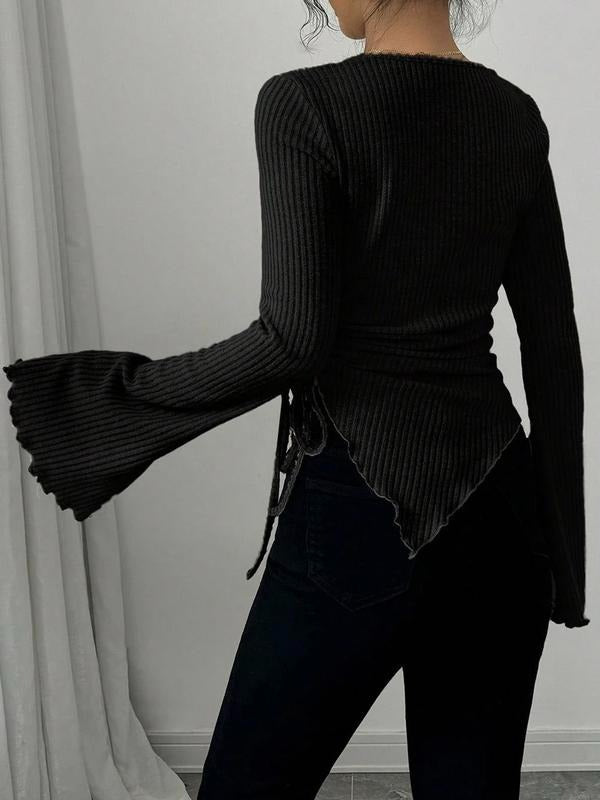 Bellagio Wrap Rib Knit Top