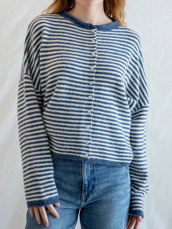 Calera Striped Button Cardigan - Saint Drako