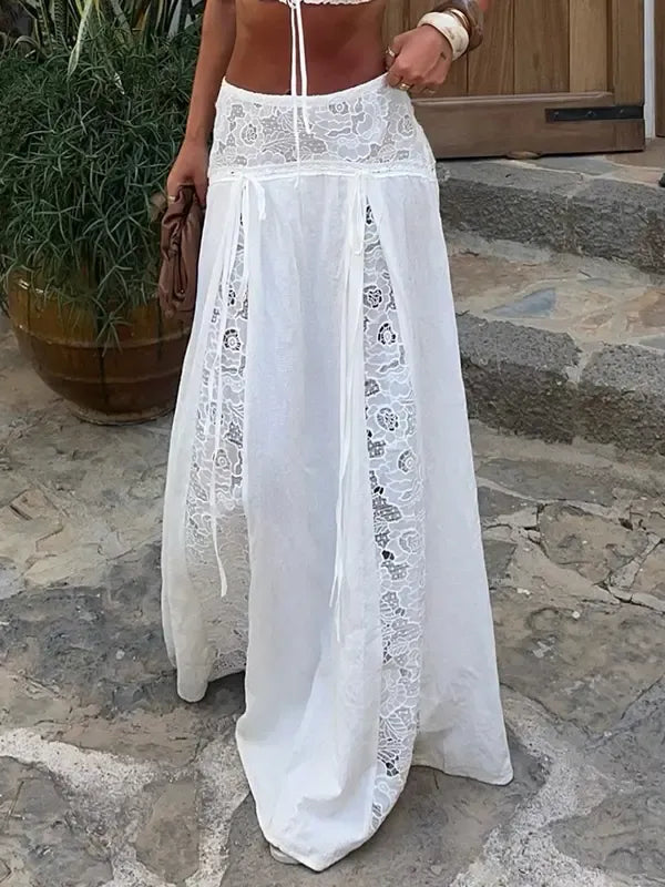 Sicilia Lace Panel Maxi Skirt
