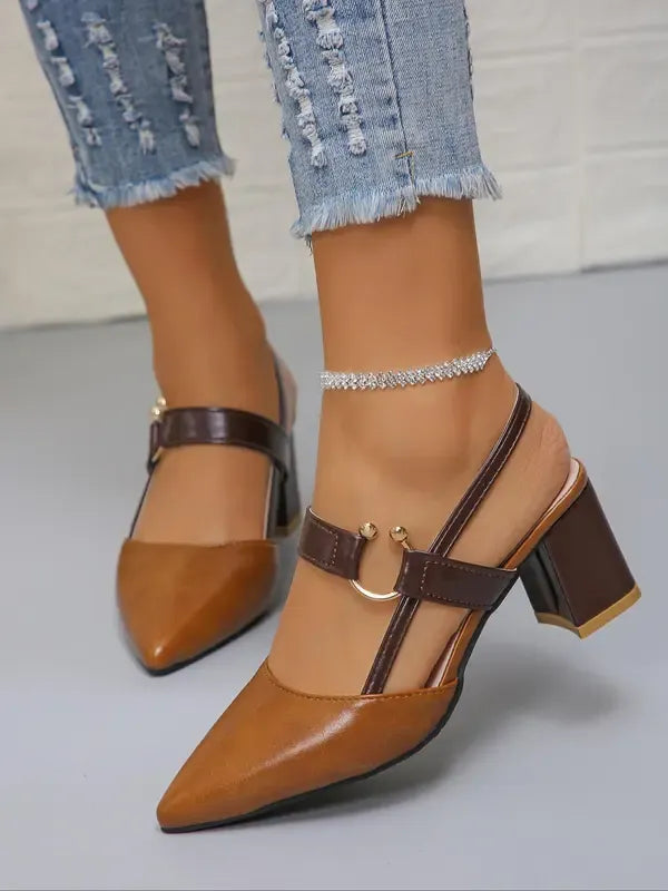 Calviera Block Heel Pumps - Saint Drako