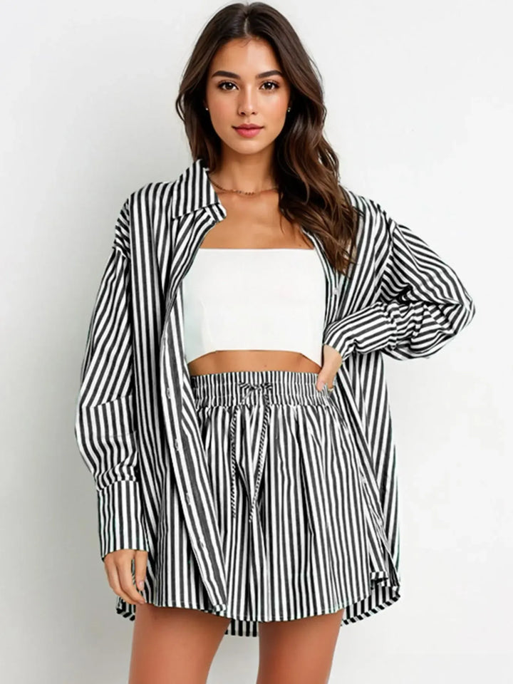 Verona Striped Oversized Two-Piece Set