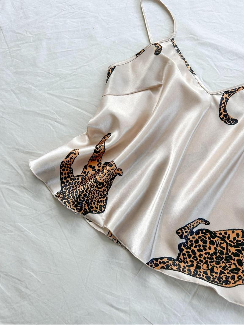 Malaga Leopard Silk Pajama Set