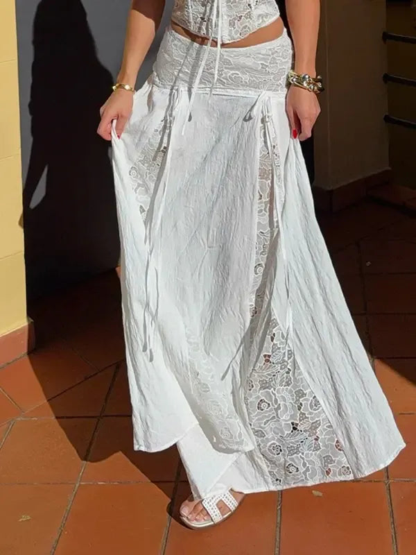 Sicilia Lace Panel Maxi Skirt