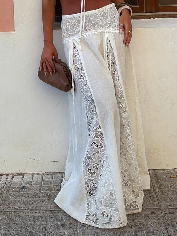 Sicilia Lace Panel Maxi Skirt
