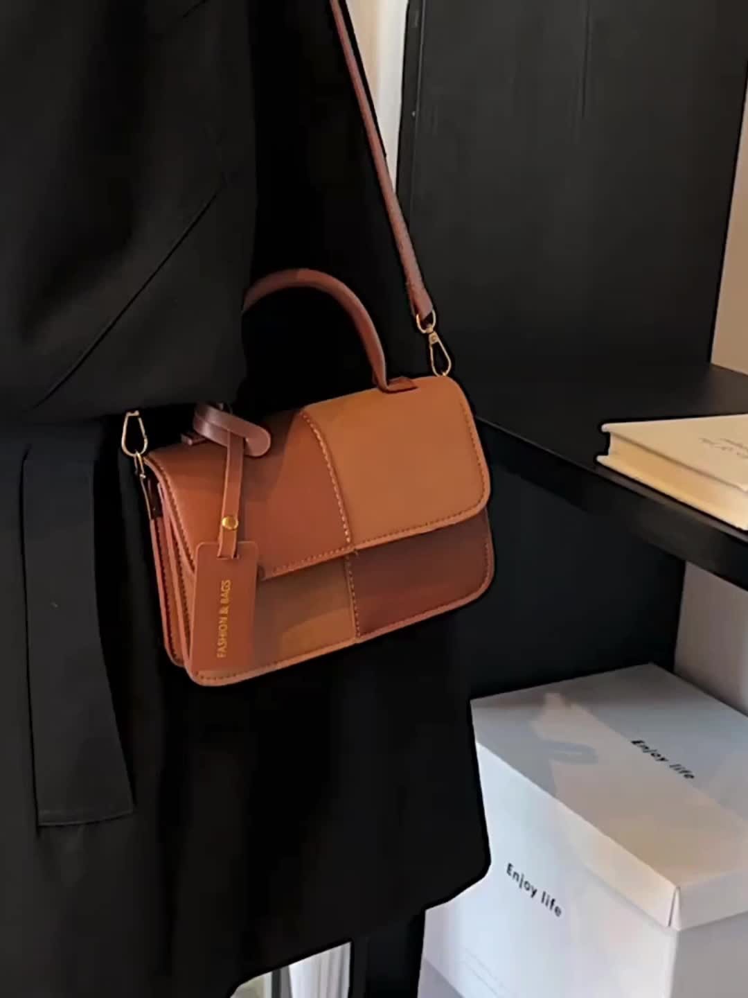 Lunara Structured Leather Top Handle Bag