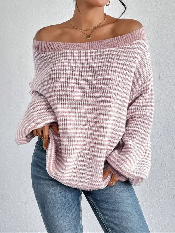 Portofino Off-Shoulder Knit Sweater