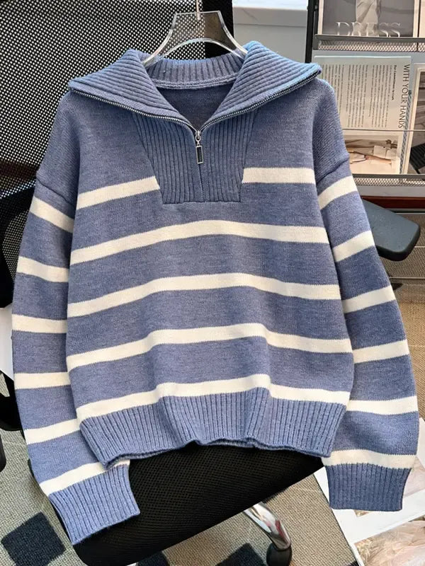 Porto Striped Knit Sweater - Saint Drako