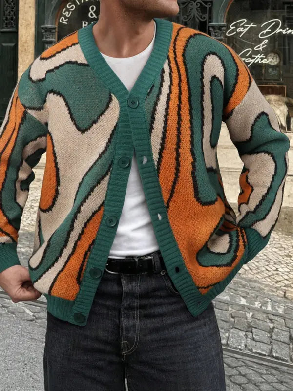 Calvero Abstract Knit Cardigan