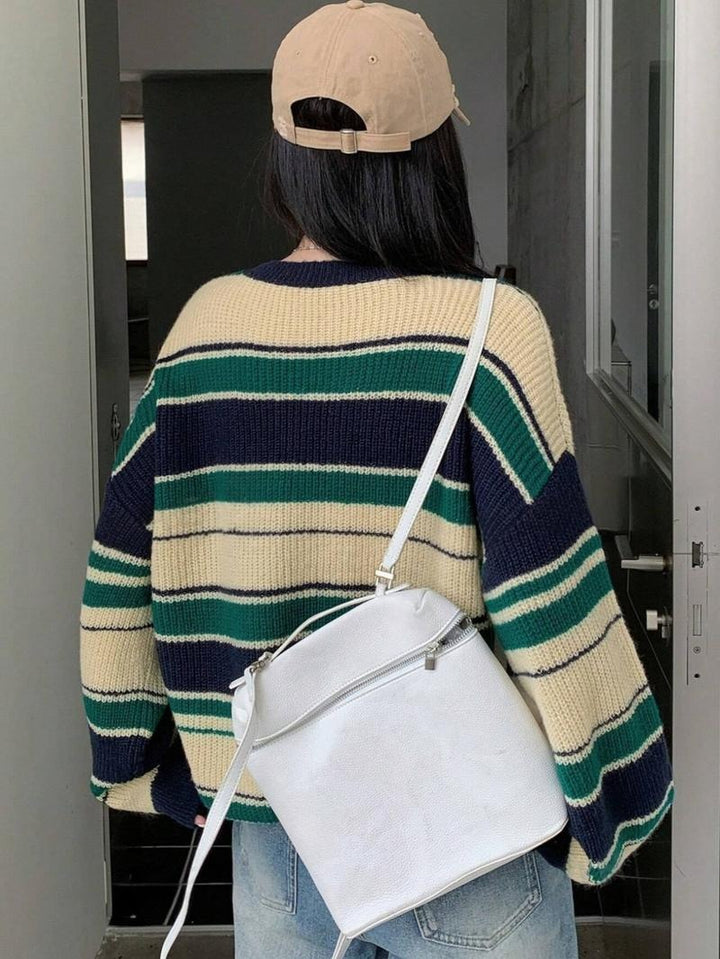 Siena Striped Knit Sweater - Saint Drako
