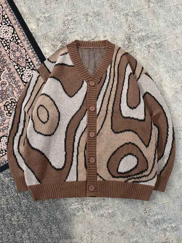 Calvero Abstract Knit Cardigan
