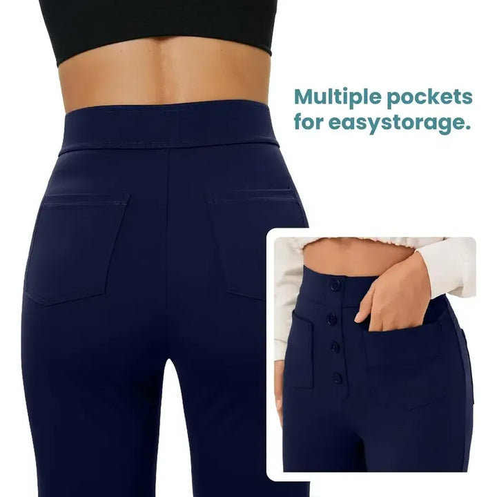 Lunaro Button-Front Wide Leg Pants