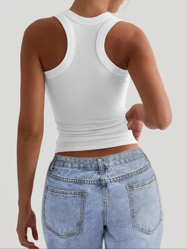 Lunaro Ribbed Tank Top - Saint Drako