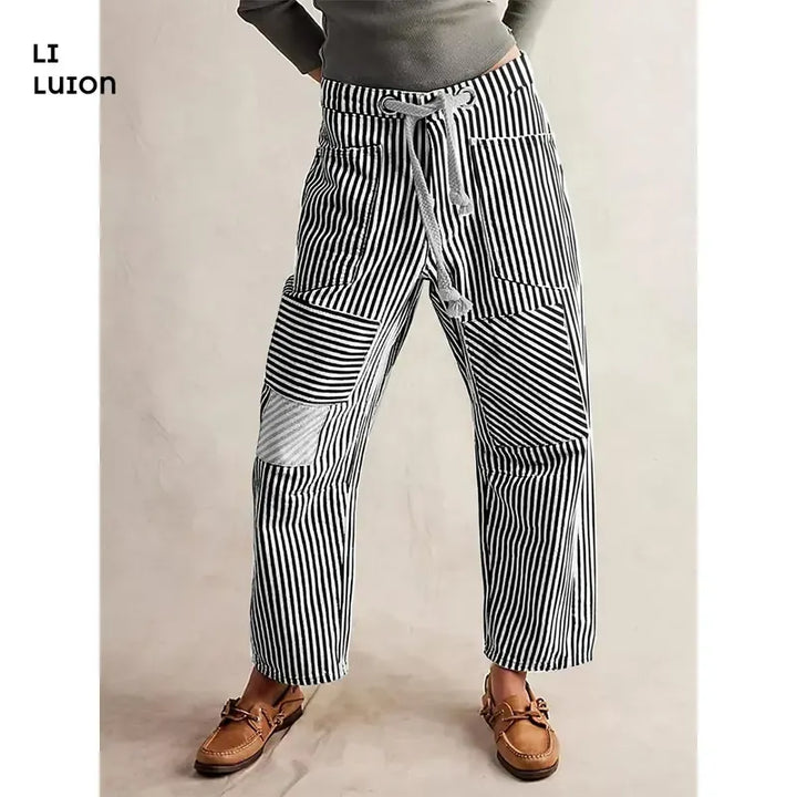 Lunaro Striped Patchwork Pants