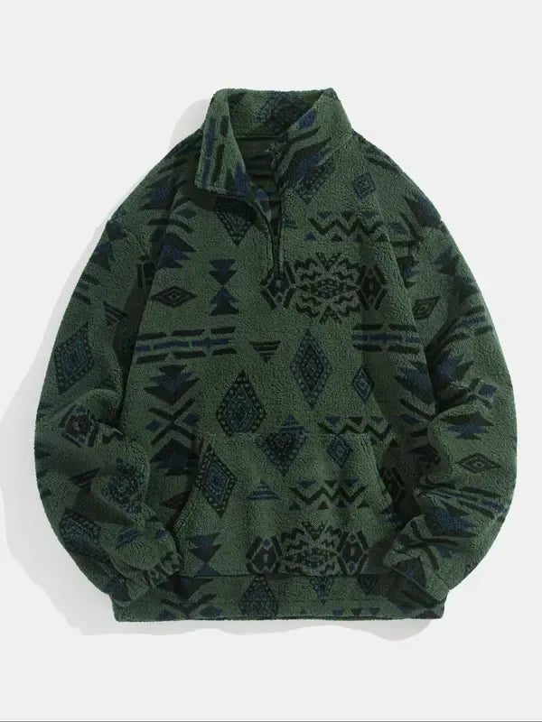 Navarra Patterned Fleece Pullover