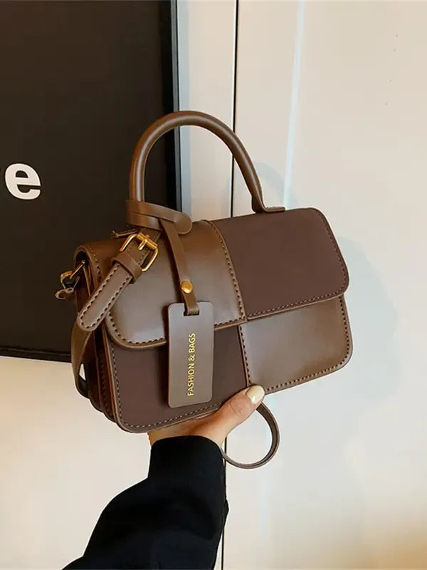 Lunara Structured Leather Top Handle Bag