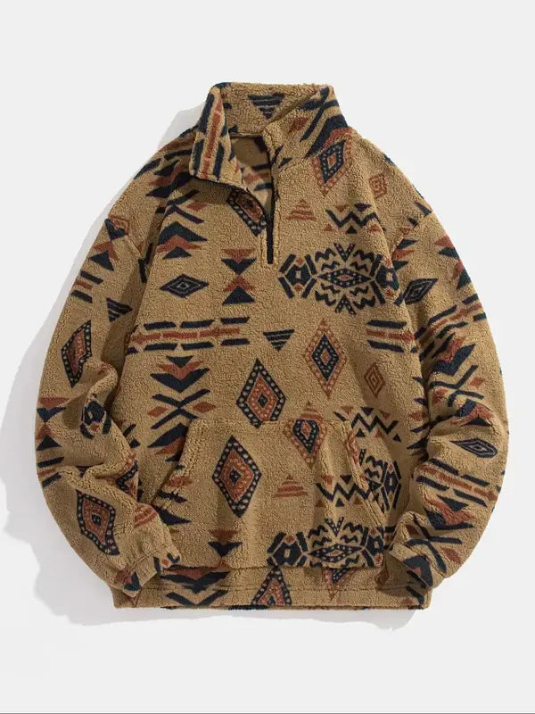 Navarra Patterned Fleece Pullover