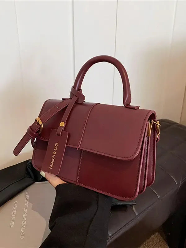 Lunara Structured Leather Top Handle Bag
