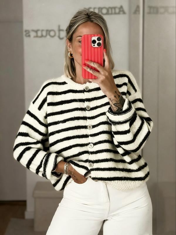 Calidora Striped Knit Cardigan