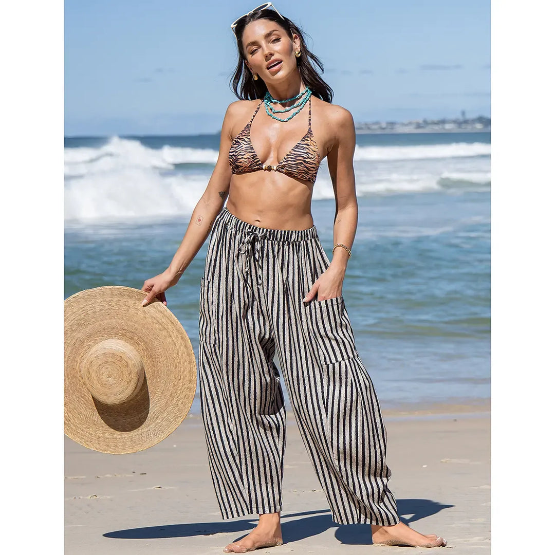 Alberona Striped Wide-Leg Pants