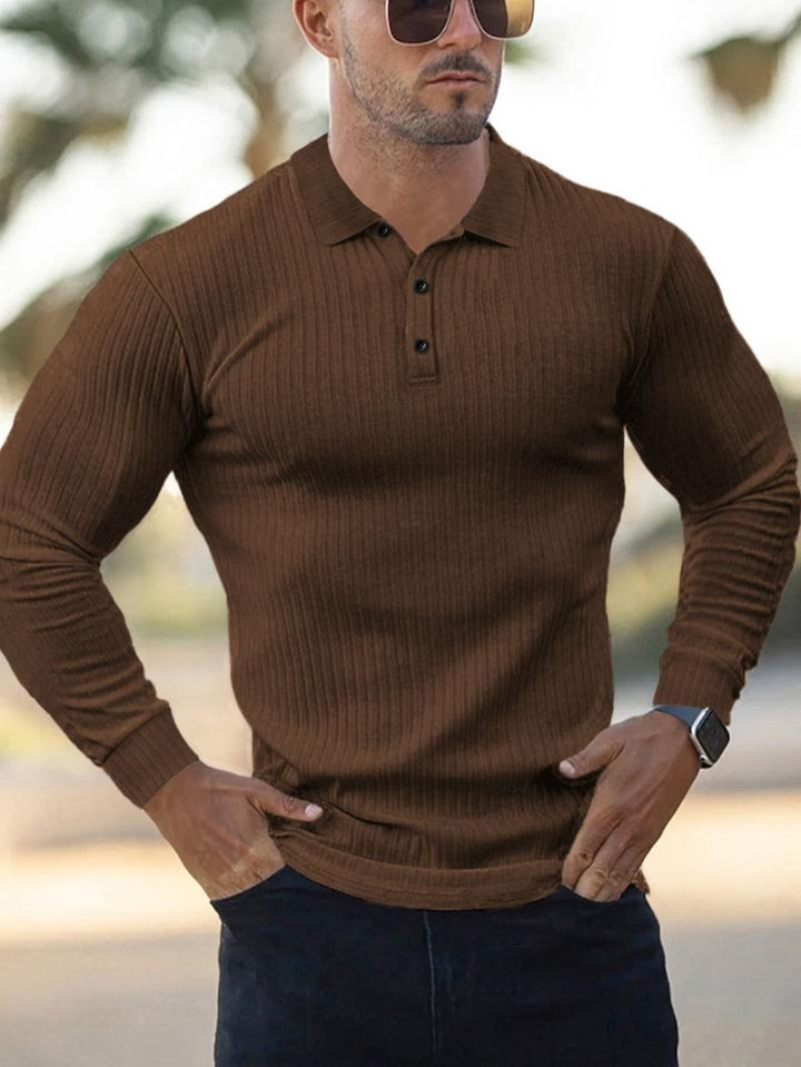 Long-sleeve Lux Ribbed Polo - Saint Drako